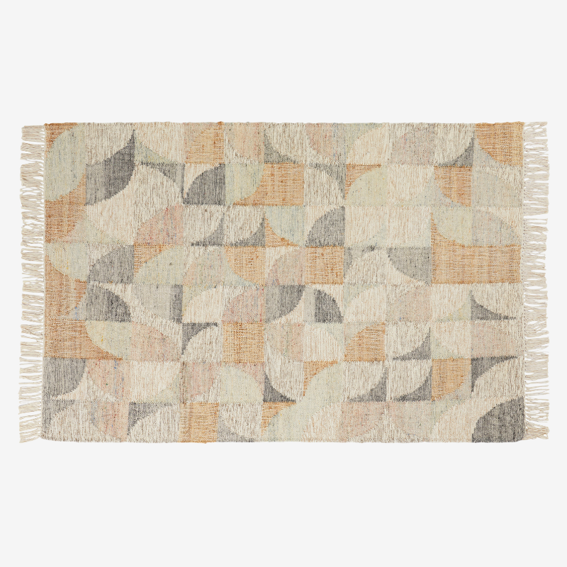 Natural Geometric Shape Patterned Rug - RNRUGXL - Uneeka